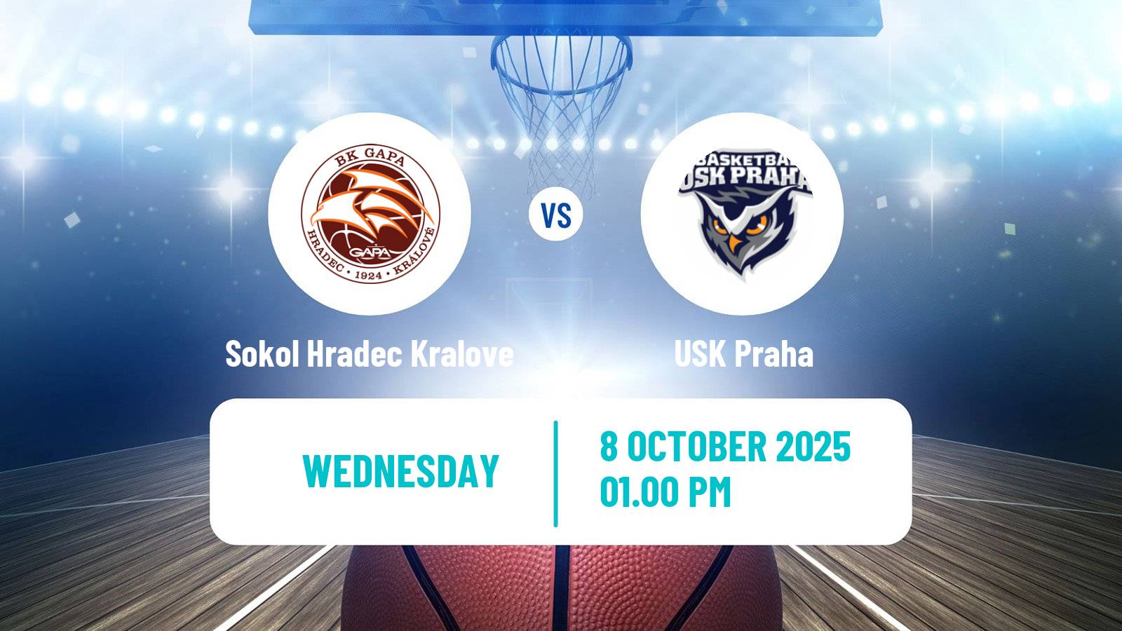 Basketball Czech NBL Sokol Hradec Kralove - USK Praha