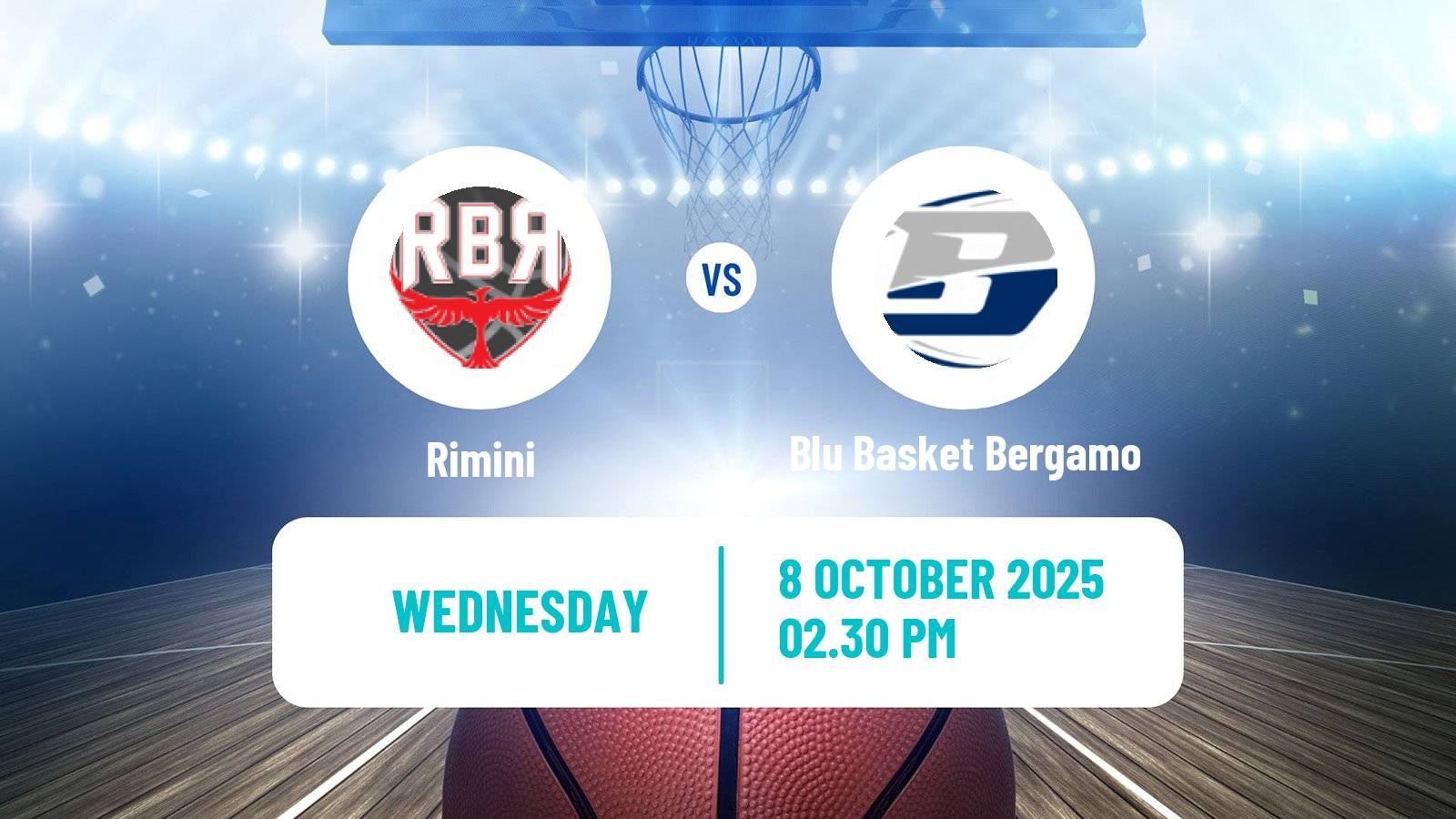 Basketball Italian Serie A2 Basketball Rimini - Blu Basket Bergamo