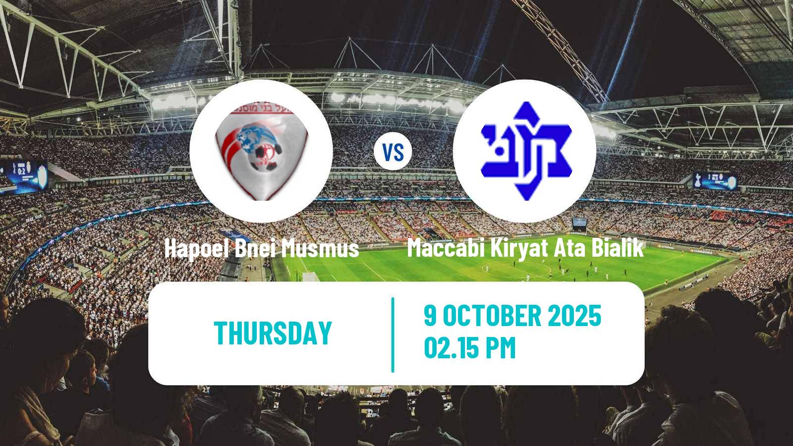 Soccer Israeli Liga Alef North Hapoel Bnei Musmus - Maccabi Kiryat Ata Bialik
