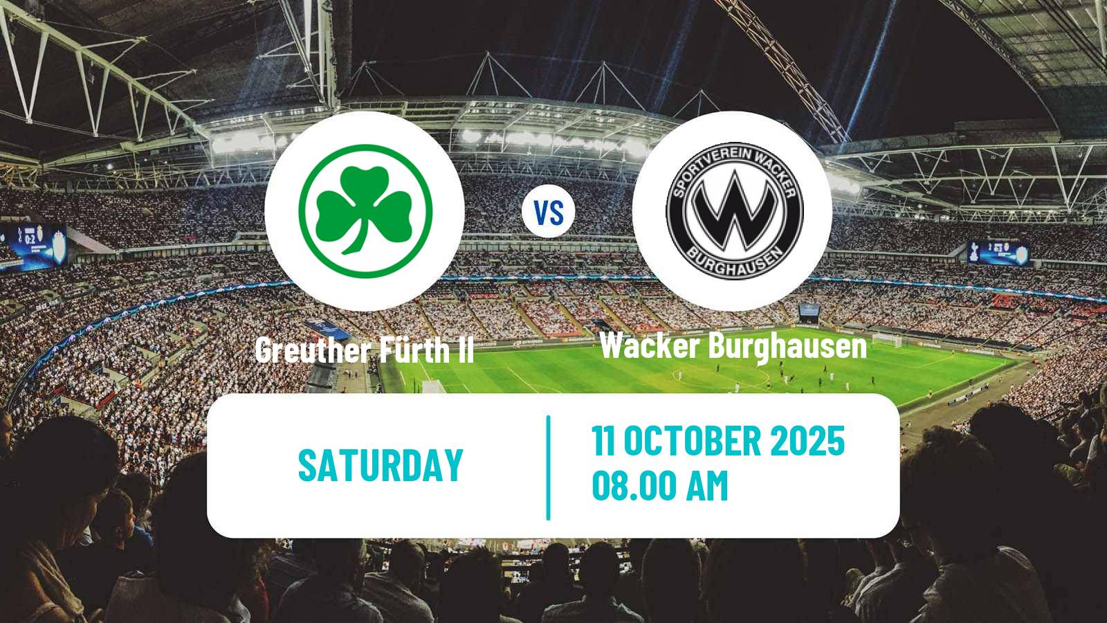 Soccer German Regionalliga Bayern Greuther Fürth II - Wacker Burghausen