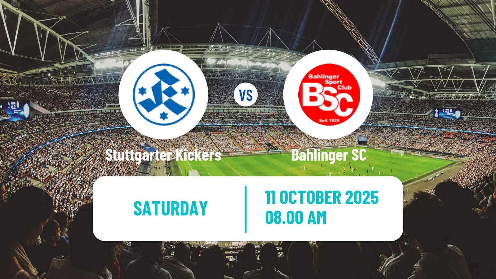 Soccer German Regionalliga Sudwest Stuttgarter Kickers - Bahlinger