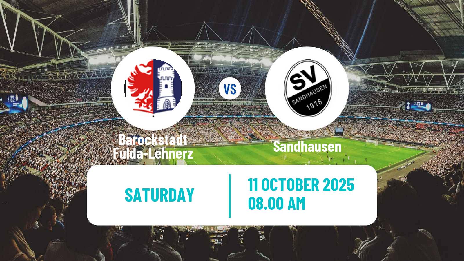 Soccer German Regionalliga Sudwest Barockstadt Fulda-Lehnerz - Sandhausen