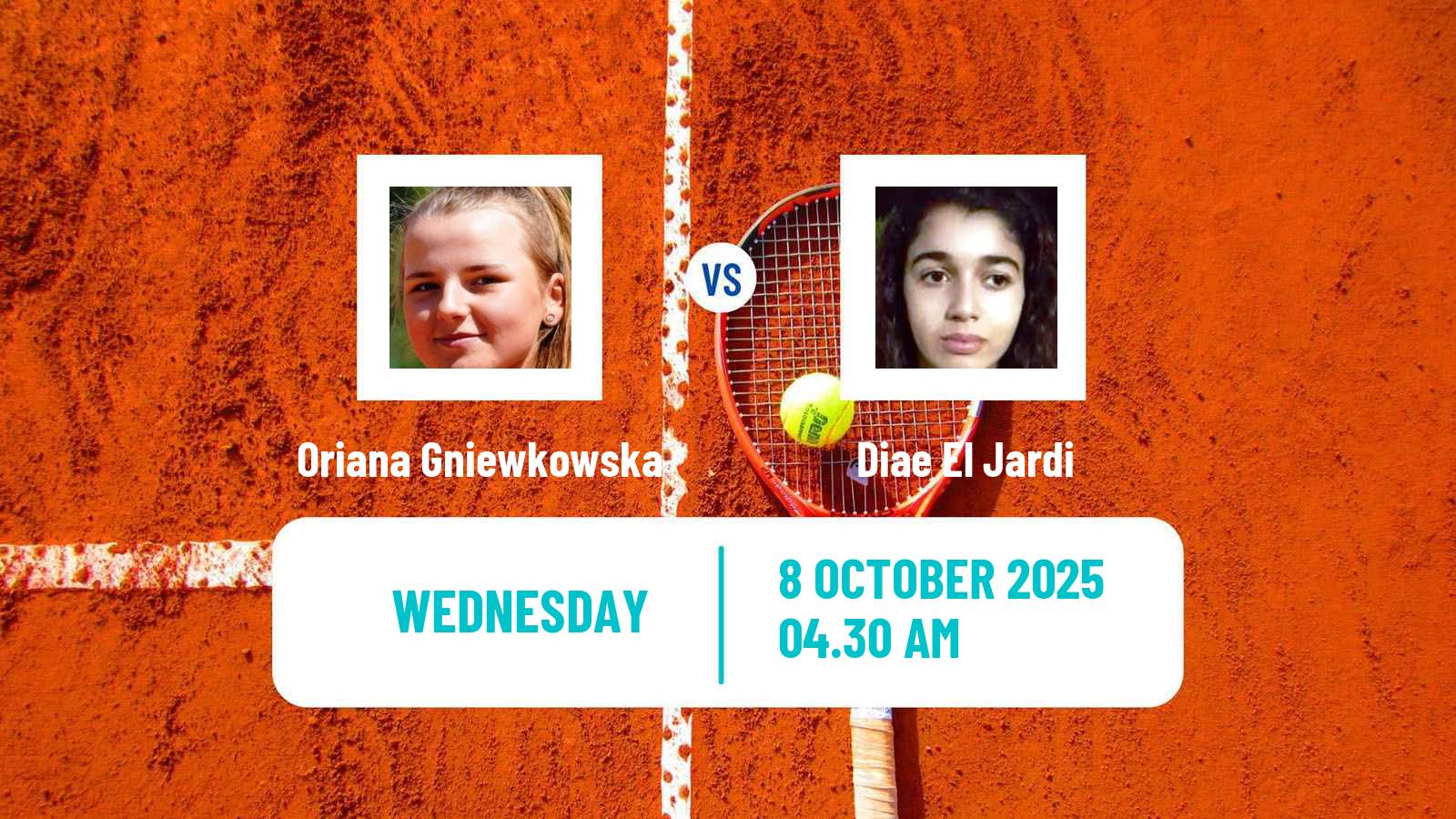 Tennis ITF W15 Monastir 34 Women Oriana Gniewkowska - Diae El Jardi