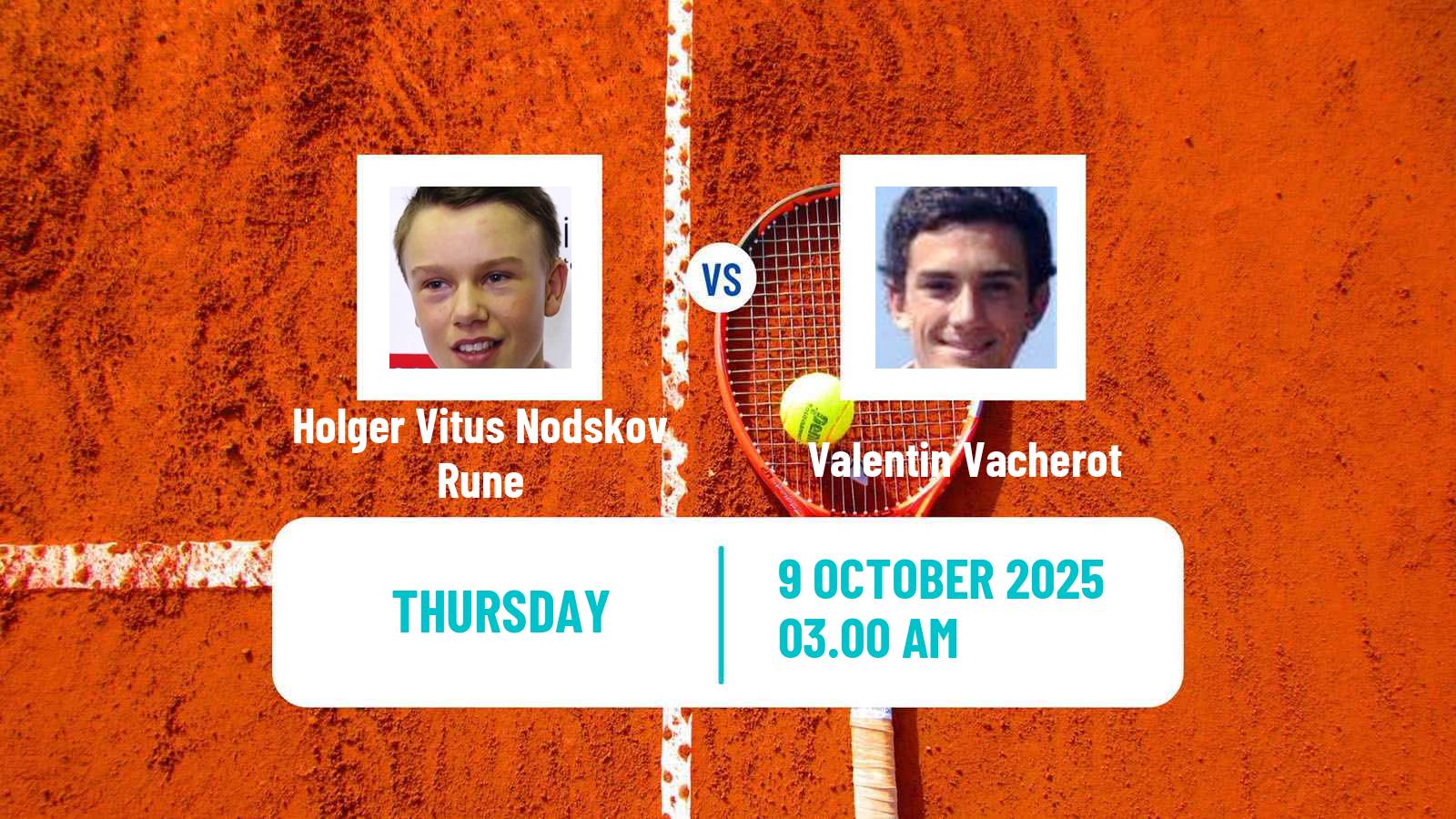 Tennis ATP Shanghai Holger Vitus Nodskov Rune - Valentin Vacherot