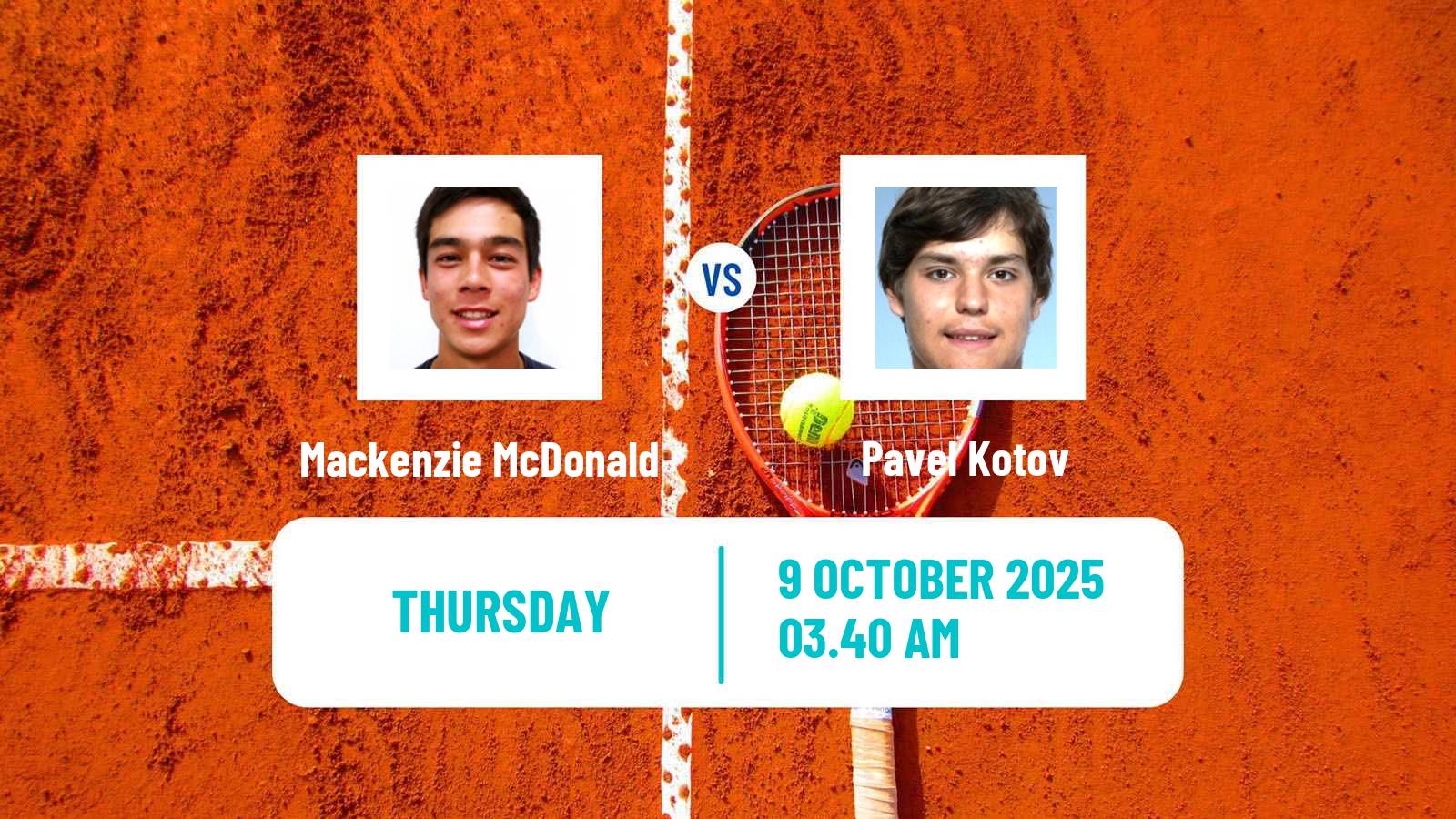 Tennis Jinan Challenger Men Mackenzie McDonald - Pavel Kotov