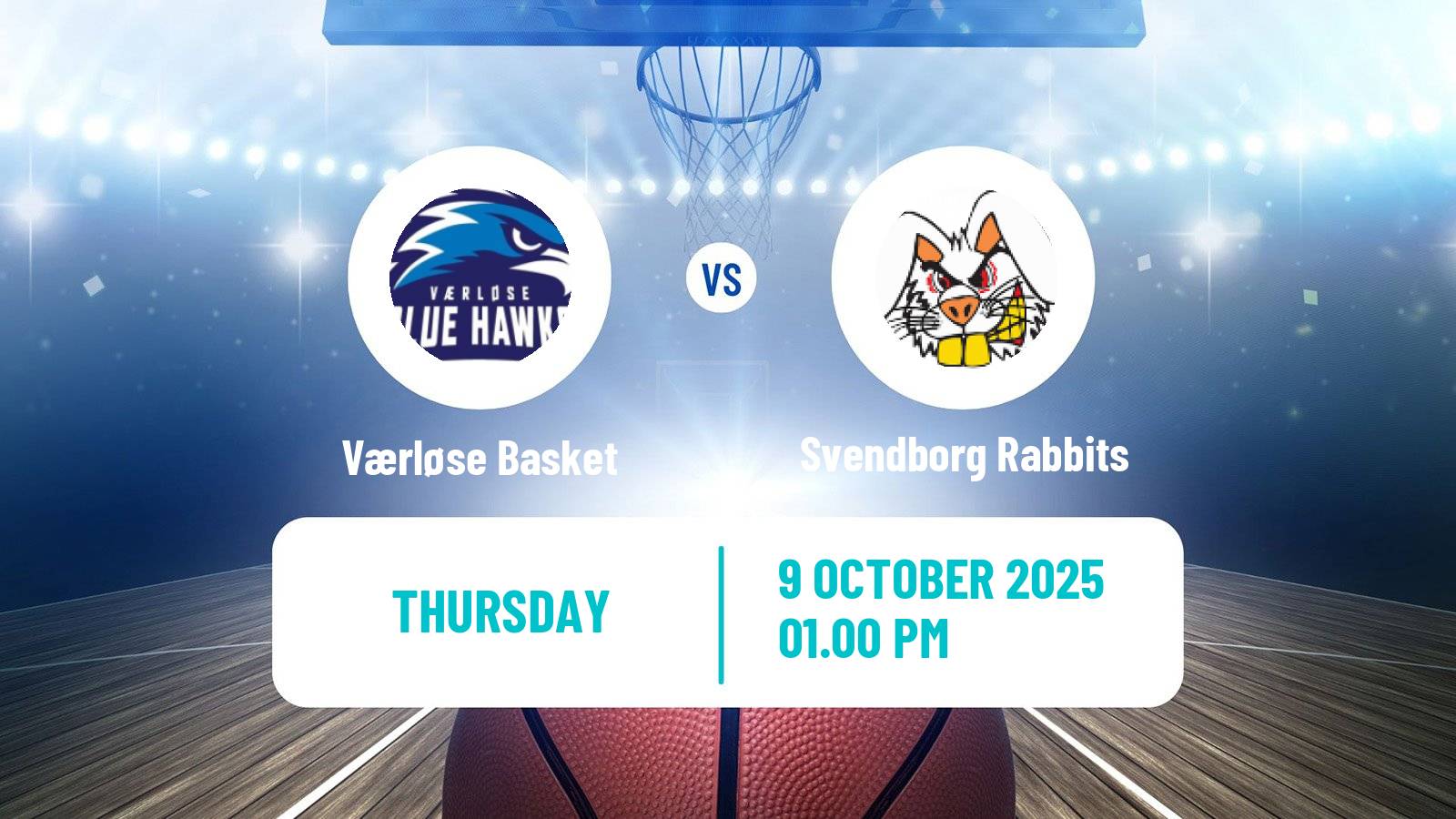 Basketball Danish Basketligaen Værløse Basket - Svendborg Rabbits