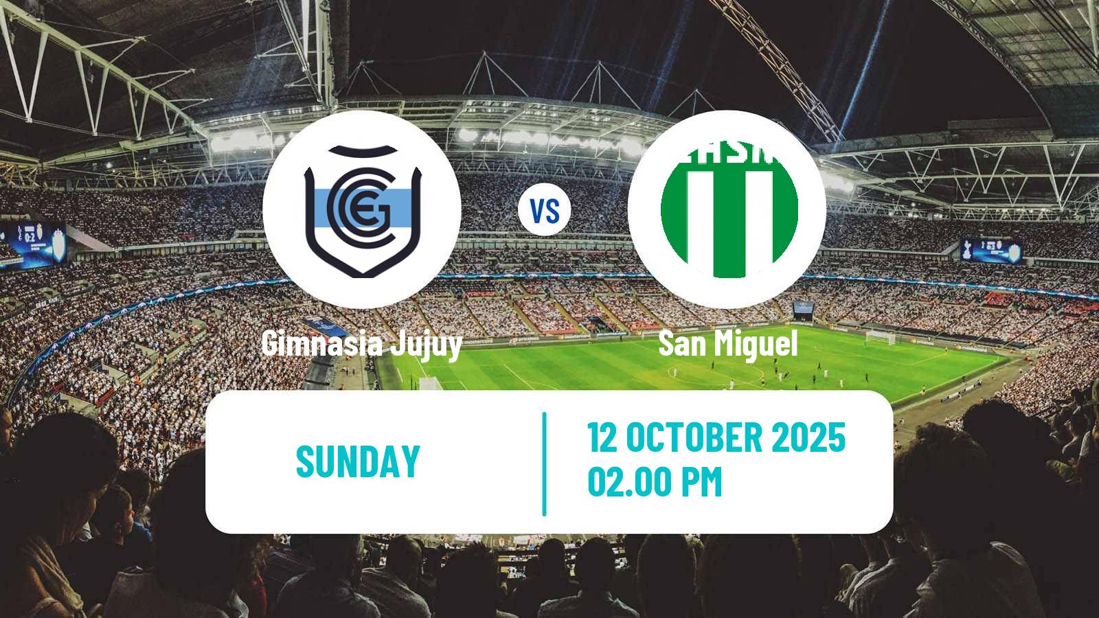 Soccer Argentinian Primera Nacional Gimnasia Jujuy - San Miguel