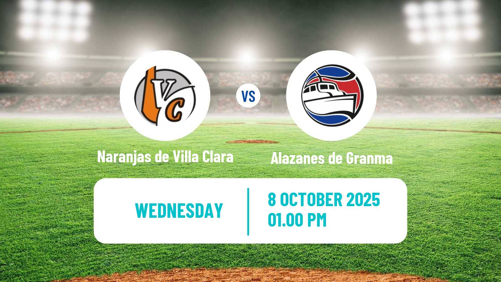 Baseball Cuba Serie Nacional Baseball Naranjas de Villa Clara - Alazanes de Granma