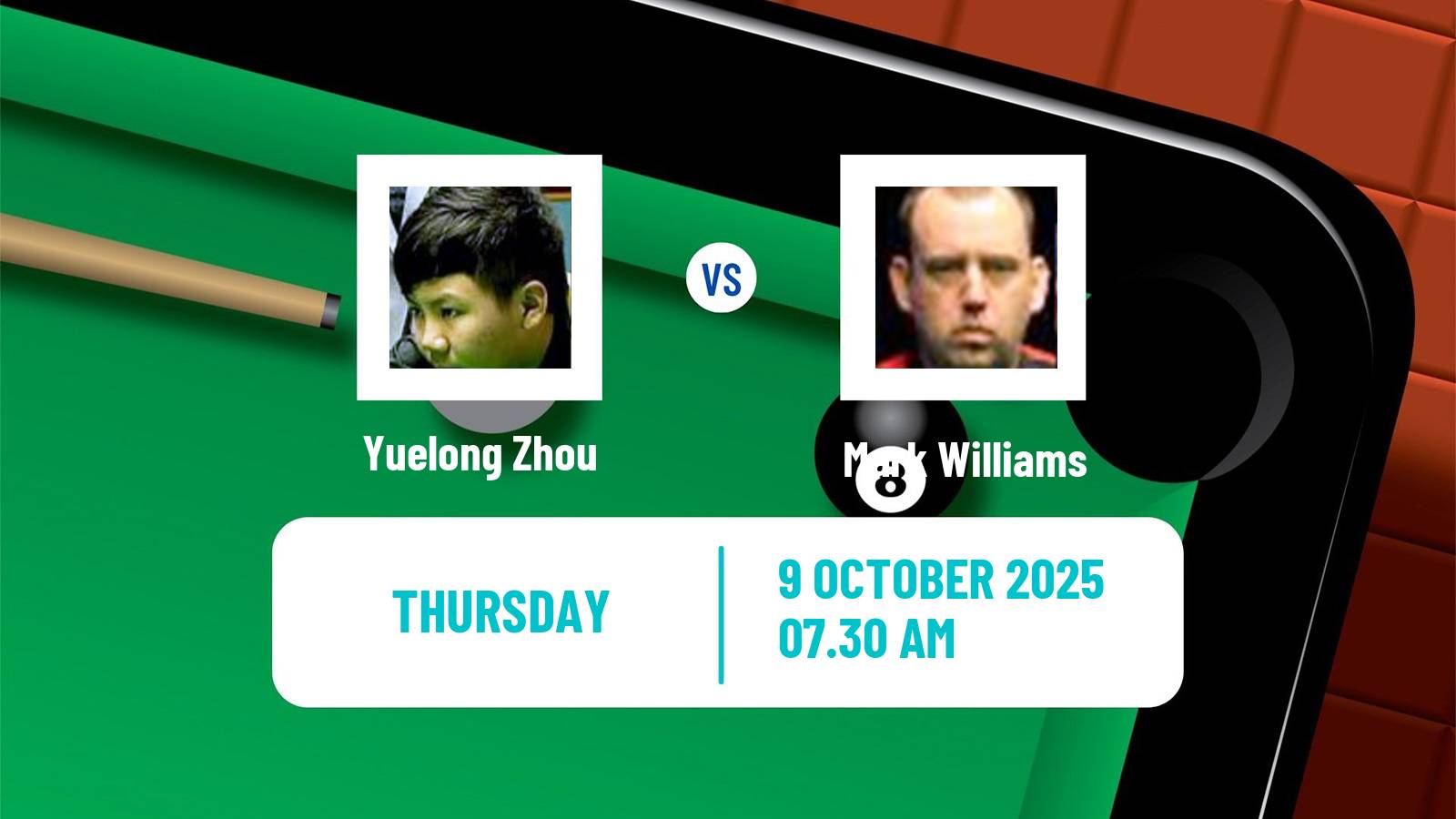 Snooker Grand Prix Yuelong Zhou - Mark Williams