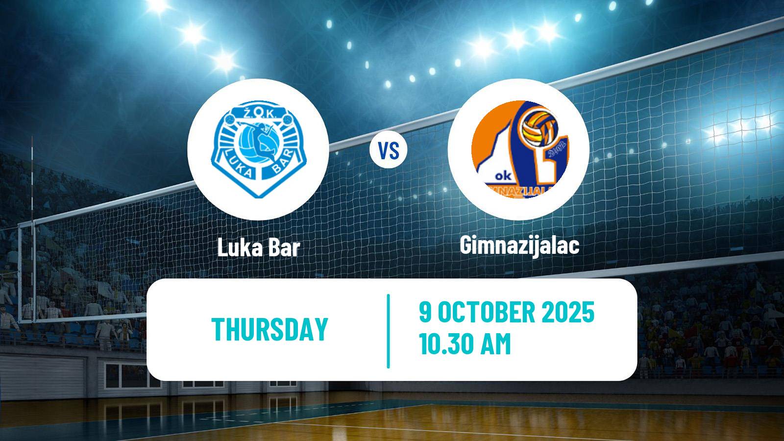 Volleyball Montenegrin Superliga Volleyball Women Luka Bar - Gimnazijalac