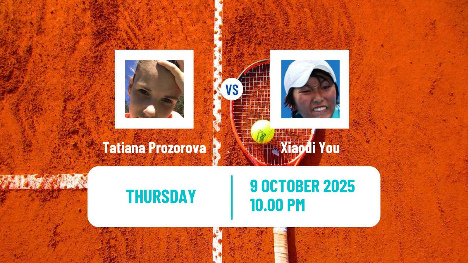 Tennis ITF W35 Kunshan Women Tatiana Prozorova - Xiaodi You