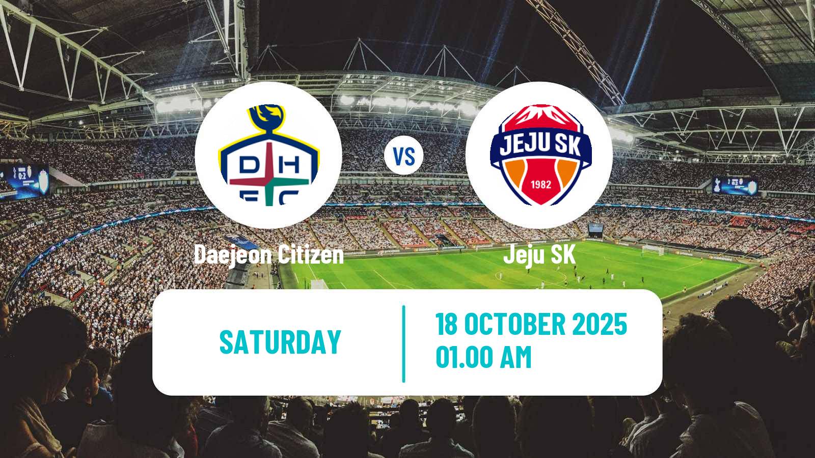 Soccer South Korean K-League 1 Daejeon Citizen - Jeju
