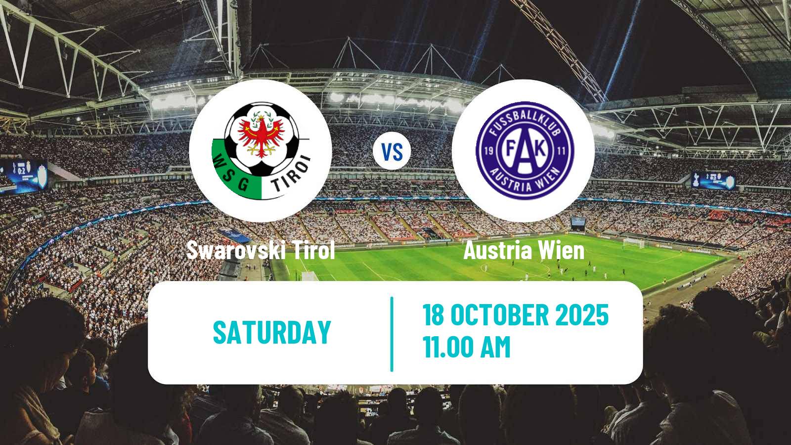 Soccer Austrian Bundesliga Swarovski Tirol - Austria Wien