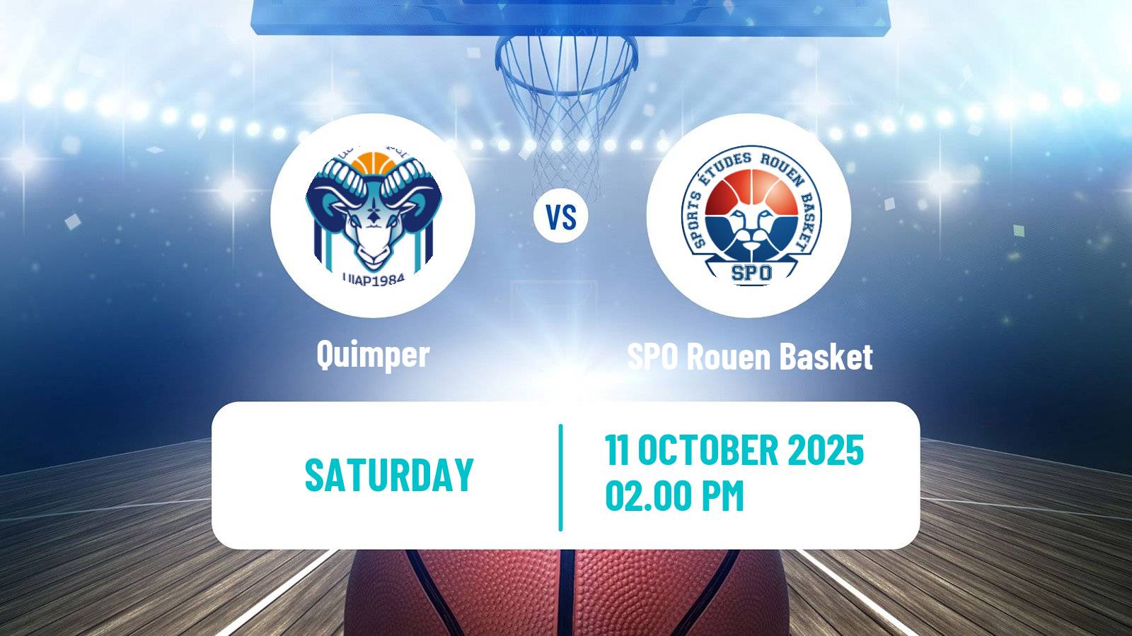 Basketball French LNB Pro B Quimper - SPO Rouen Basket