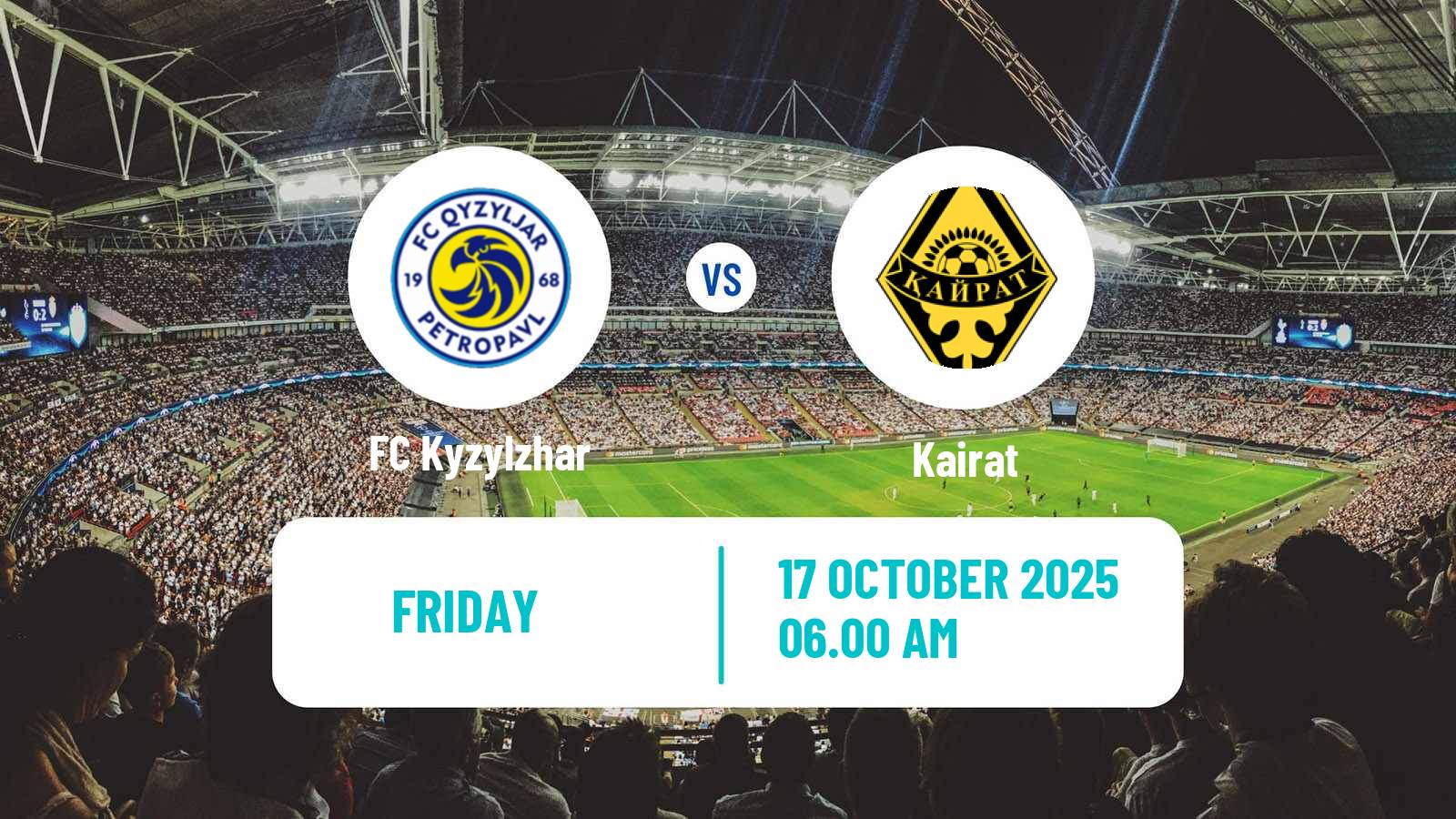 Soccer Kazakh Premier League Kyzylzhar - Kairat