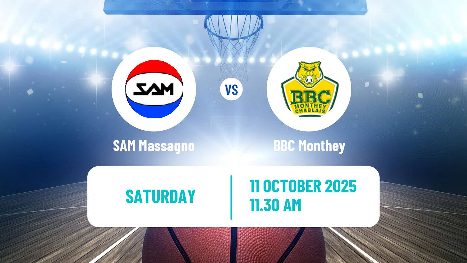 Basketball Swiss SB League Basketball SAM Massagno - Monthey