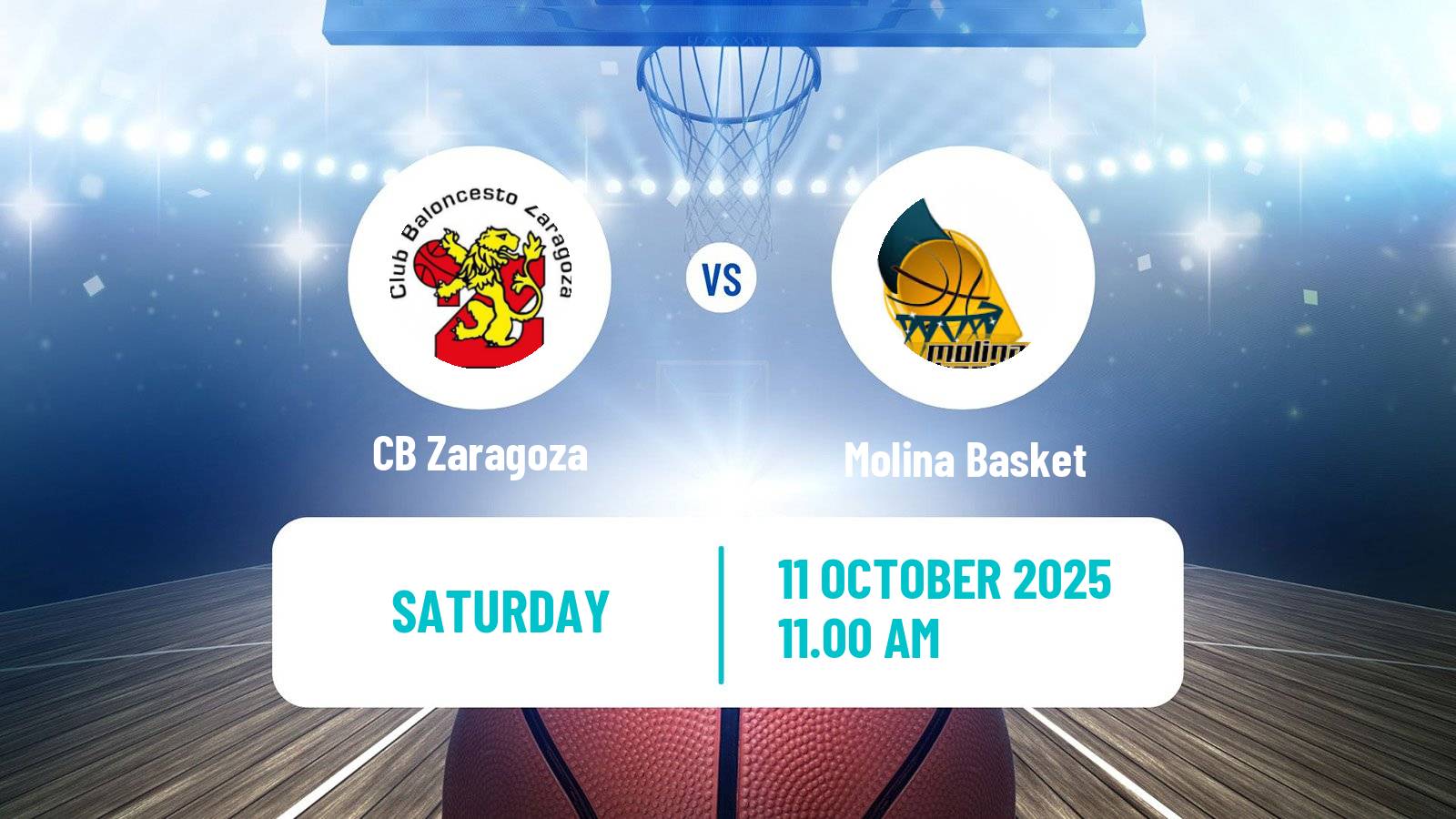 Basketball Spanish LEB Plata CB Zaragoza - Molina Basket