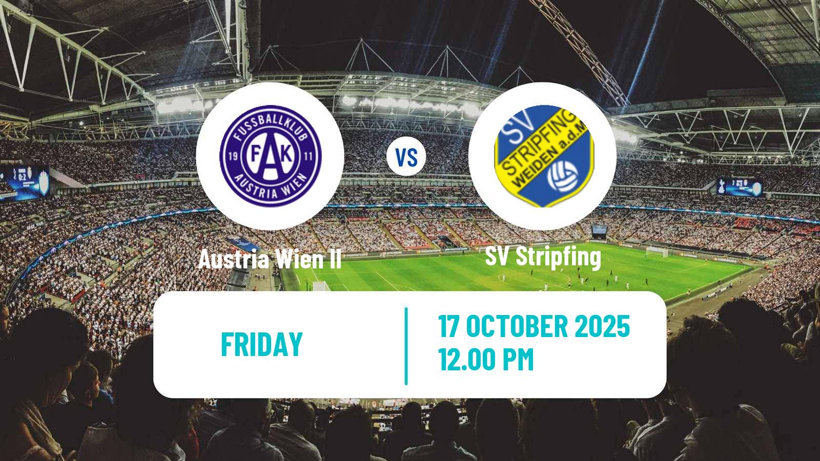 Soccer Austrian 2 Liga Austria Wien II - Stripfing