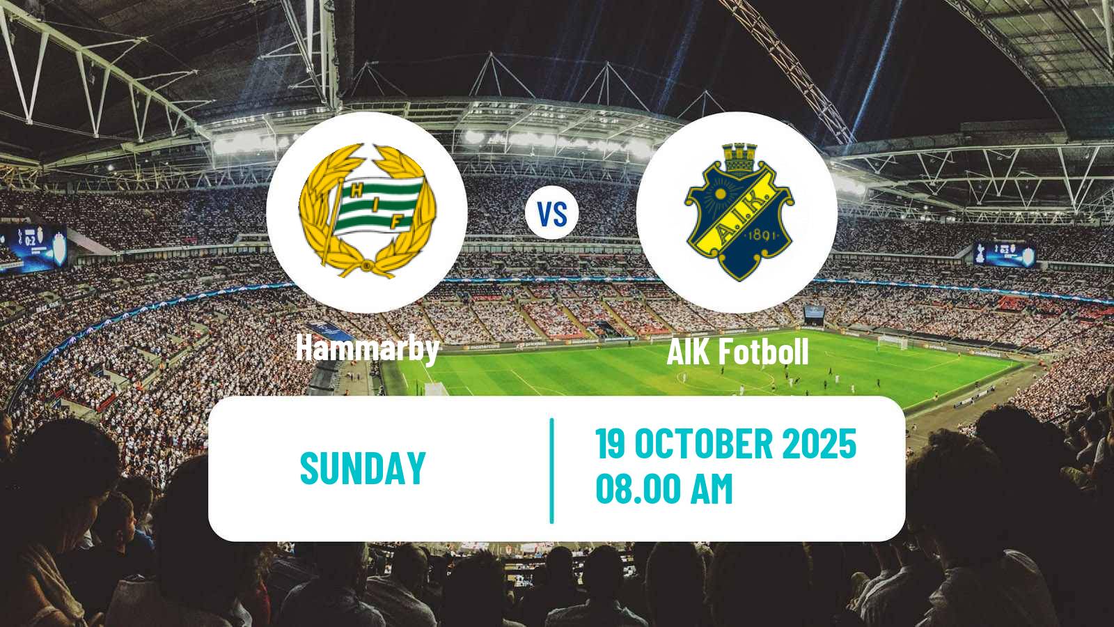 Soccer Swedish Allsvenskan Hammarby - AIK