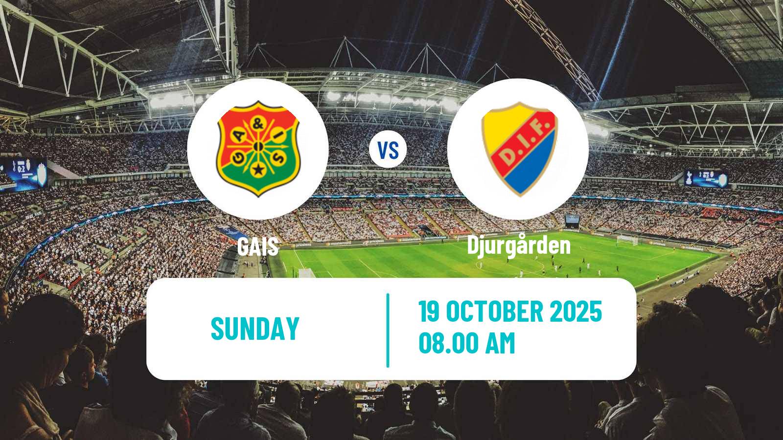 Soccer Swedish Allsvenskan GAIS - Djurgården