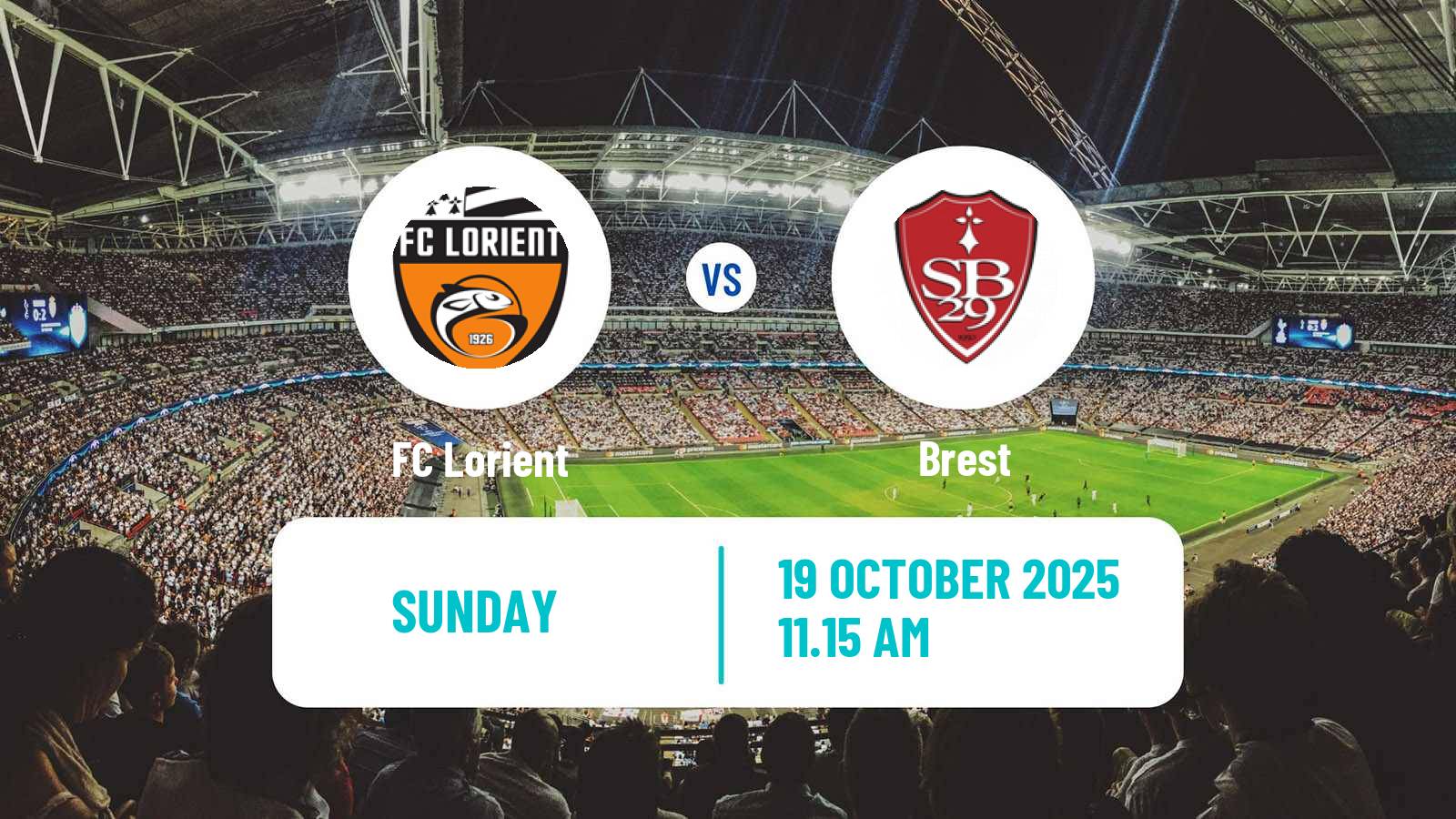 Soccer French Ligue 1 Lorient - Brest