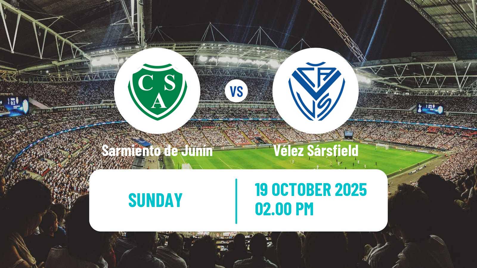 Soccer Argentinian Liga Profesional Sarmiento de Junín - Vélez Sársfield