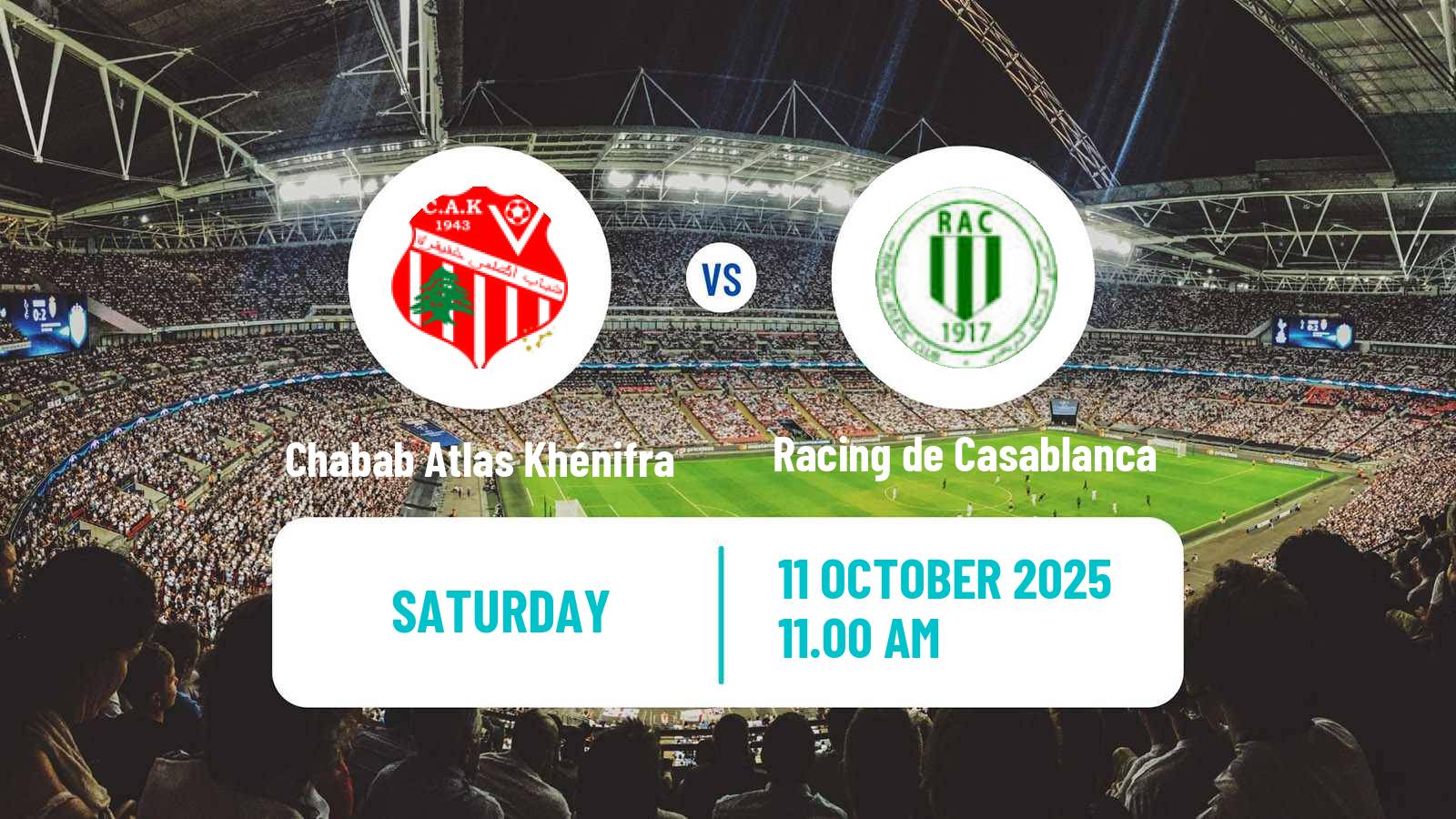 Soccer Moroccan Botola 2 Chabab Atlas Khénifra - Racing de Casablanca