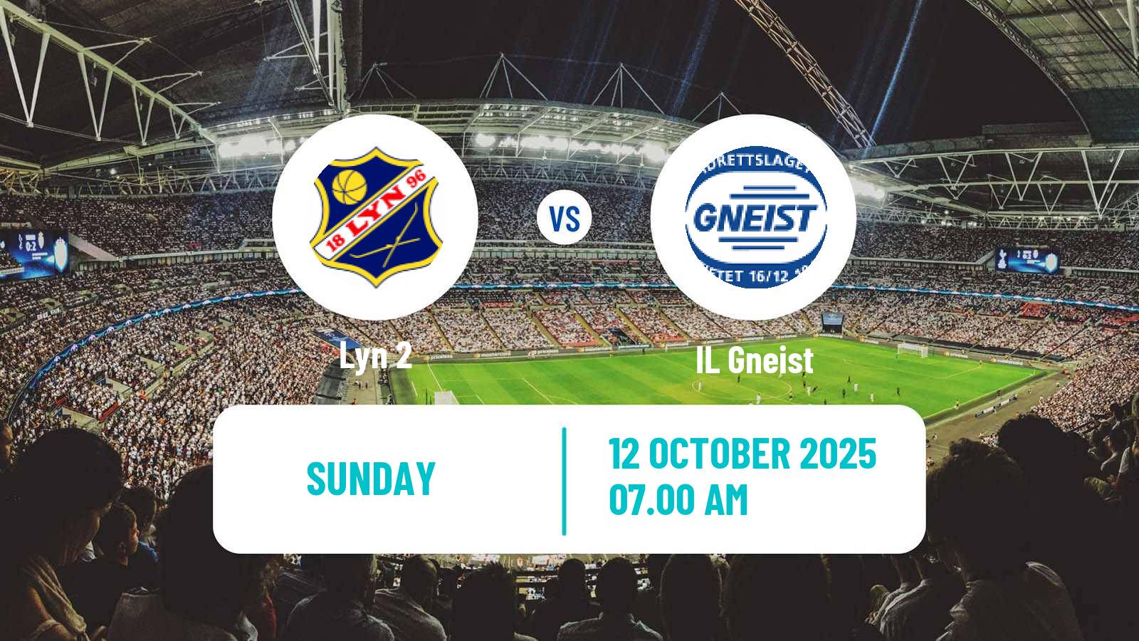 Soccer Norwegian Division 3 - Group 4 Lyn 2 - Gneist