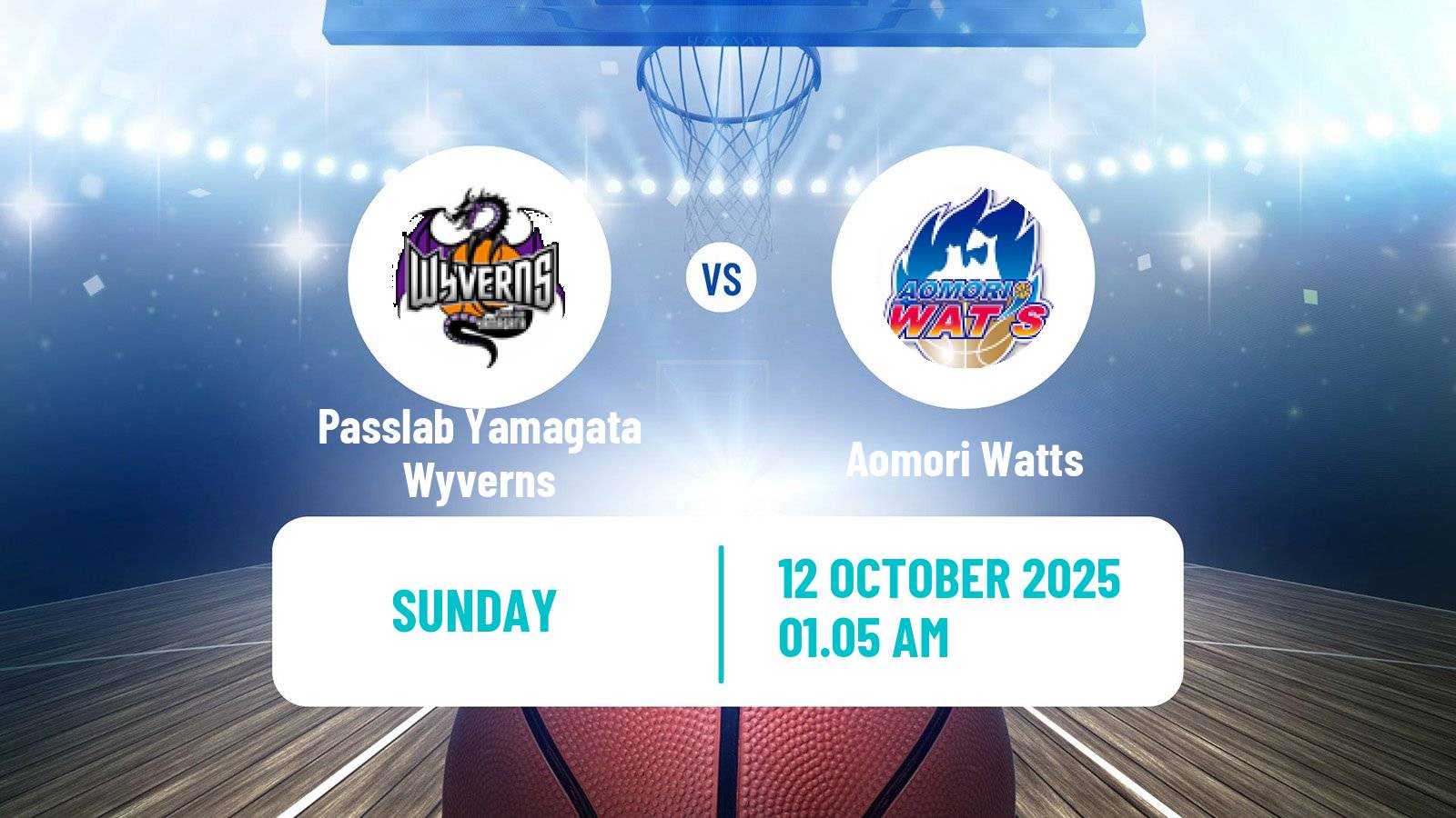 Basketball Japan B2 League Basketball Passlab Yamagata Wyverns - Aomori Watts