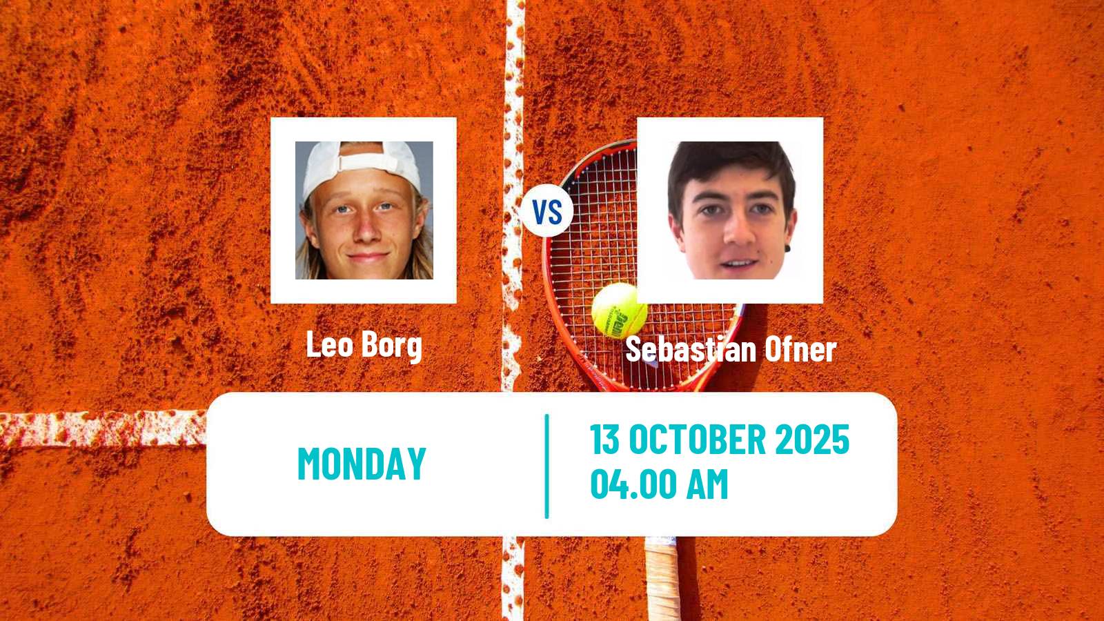 Tennis ATP Stockholm Leo Borg - Sebastian Ofner