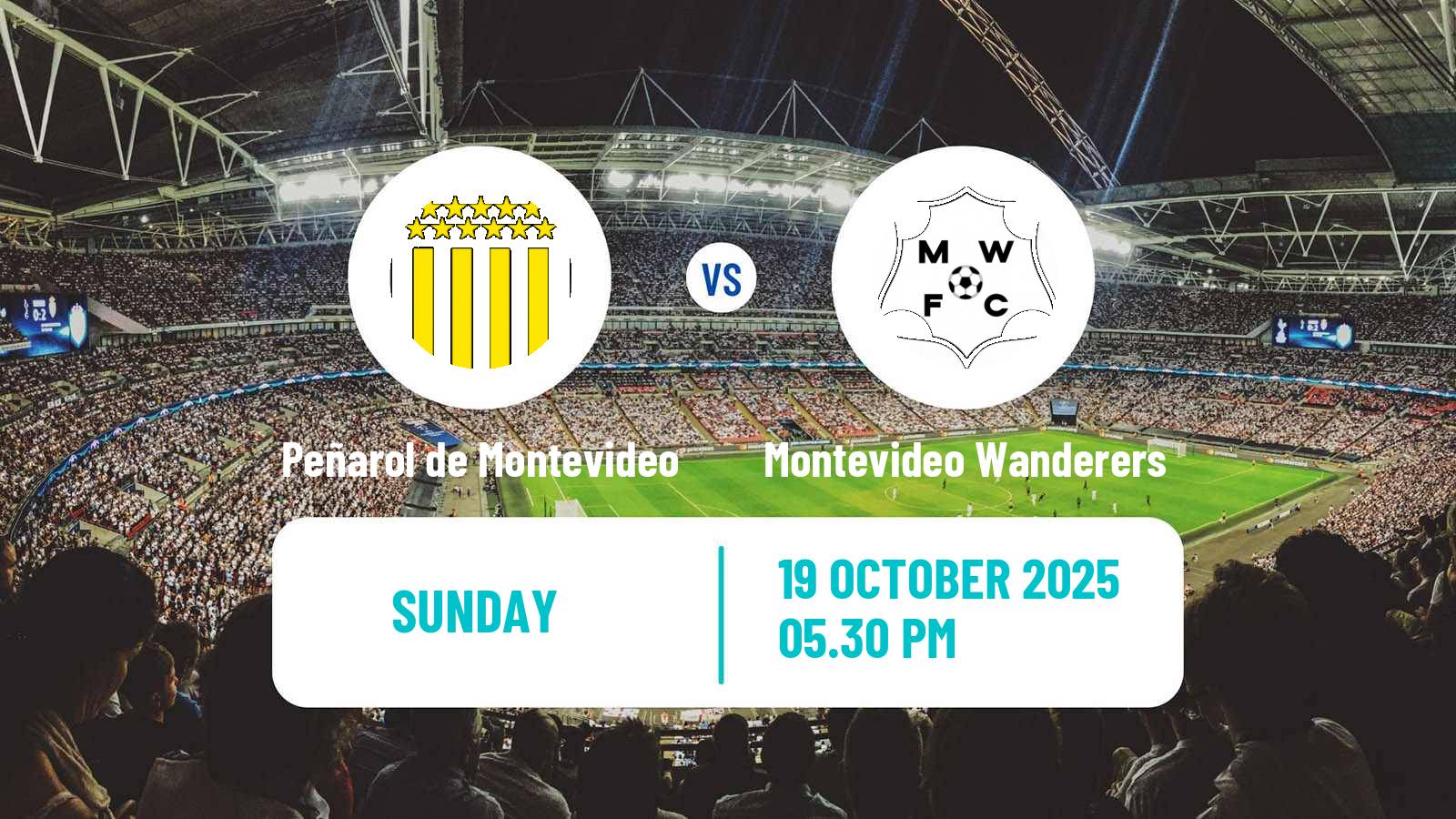 Soccer Uruguayan Primera Division Peñarol de Montevideo - Montevideo Wanderers