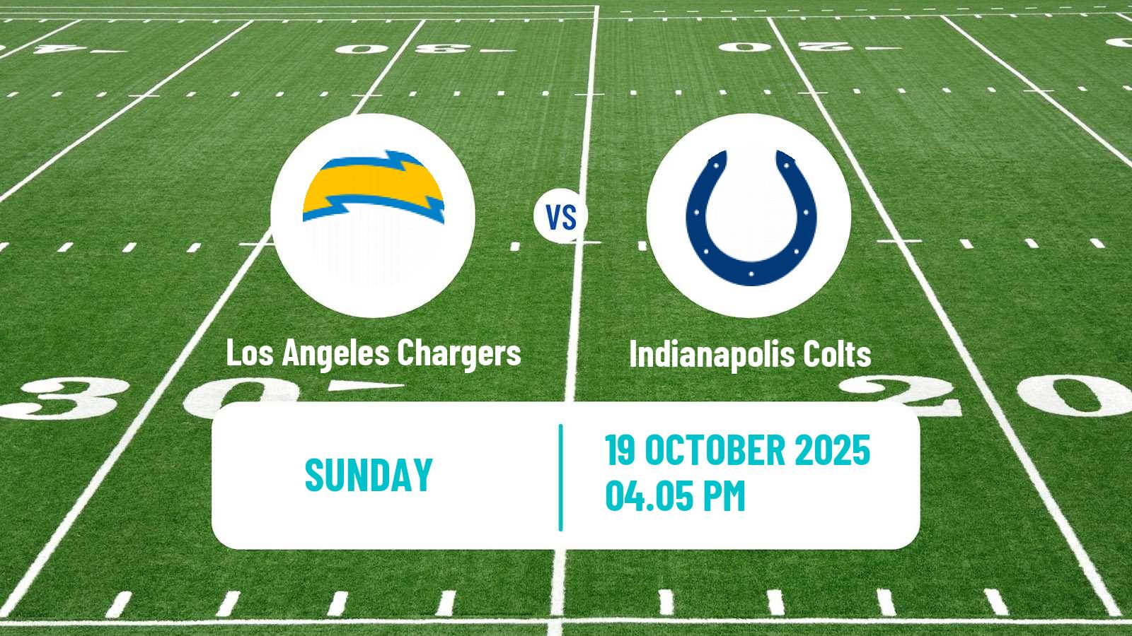 American football NFL Los Angeles Chargers - Indianapolis Colts