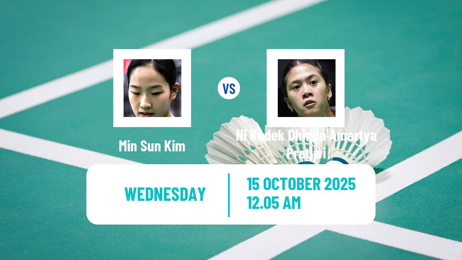 Badminton BWF World Tour Kl Masters Malaysia Super 100 Women Min Sun Kim - Ni Kadek Dhinda Amartya Pratiwi