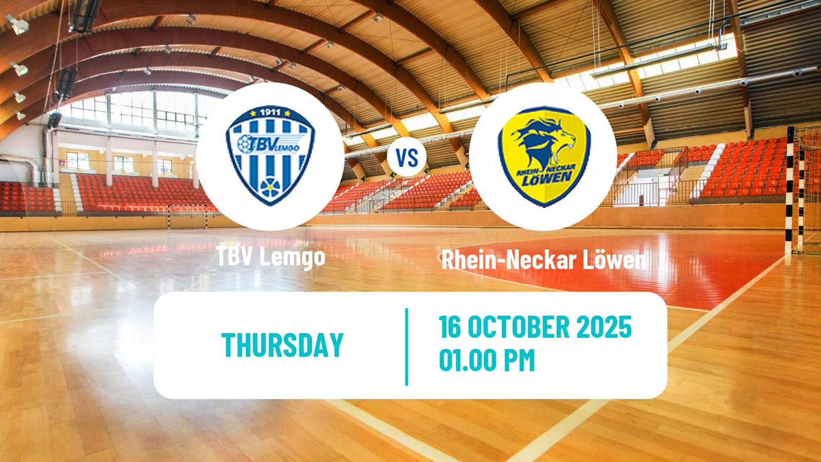 Handball German Bundesliga Handball TBV Lemgo - Rhein-Neckar Löwen