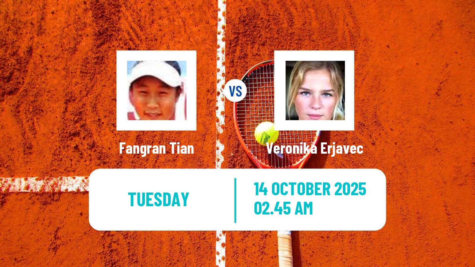 Tennis Jinan Challenger Women Fangran Tian - Veronika Erjavec