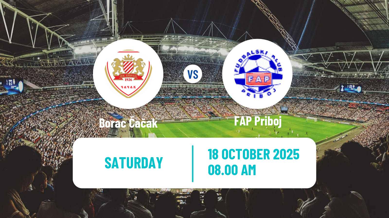 Soccer Serbian Prva Liga Borac Čačak - FAP Priboj
