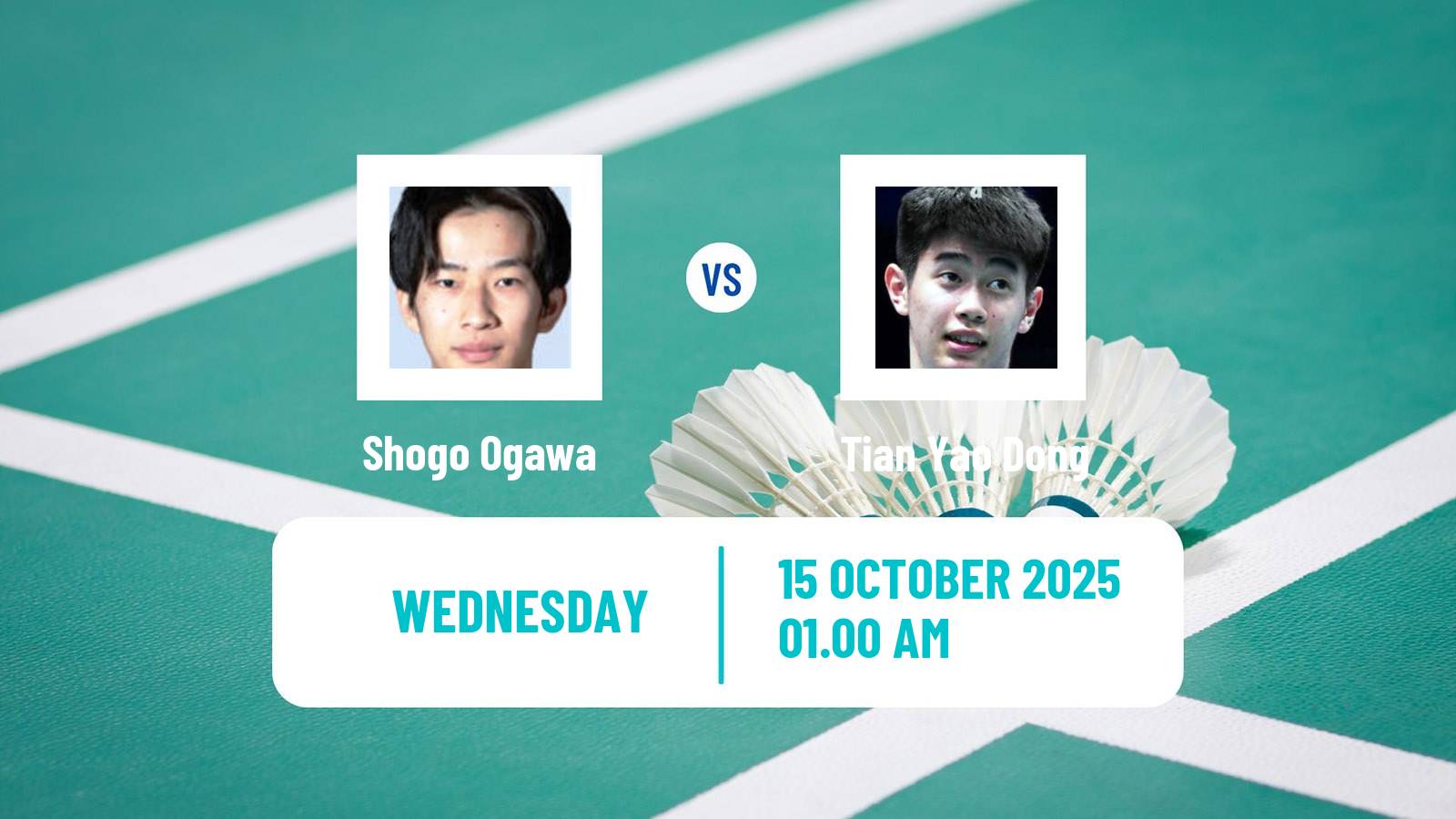 Badminton BWF World Tour Kl Masters Malaysia Super 100 Men Shogo Ogawa - Tian Yao Dong