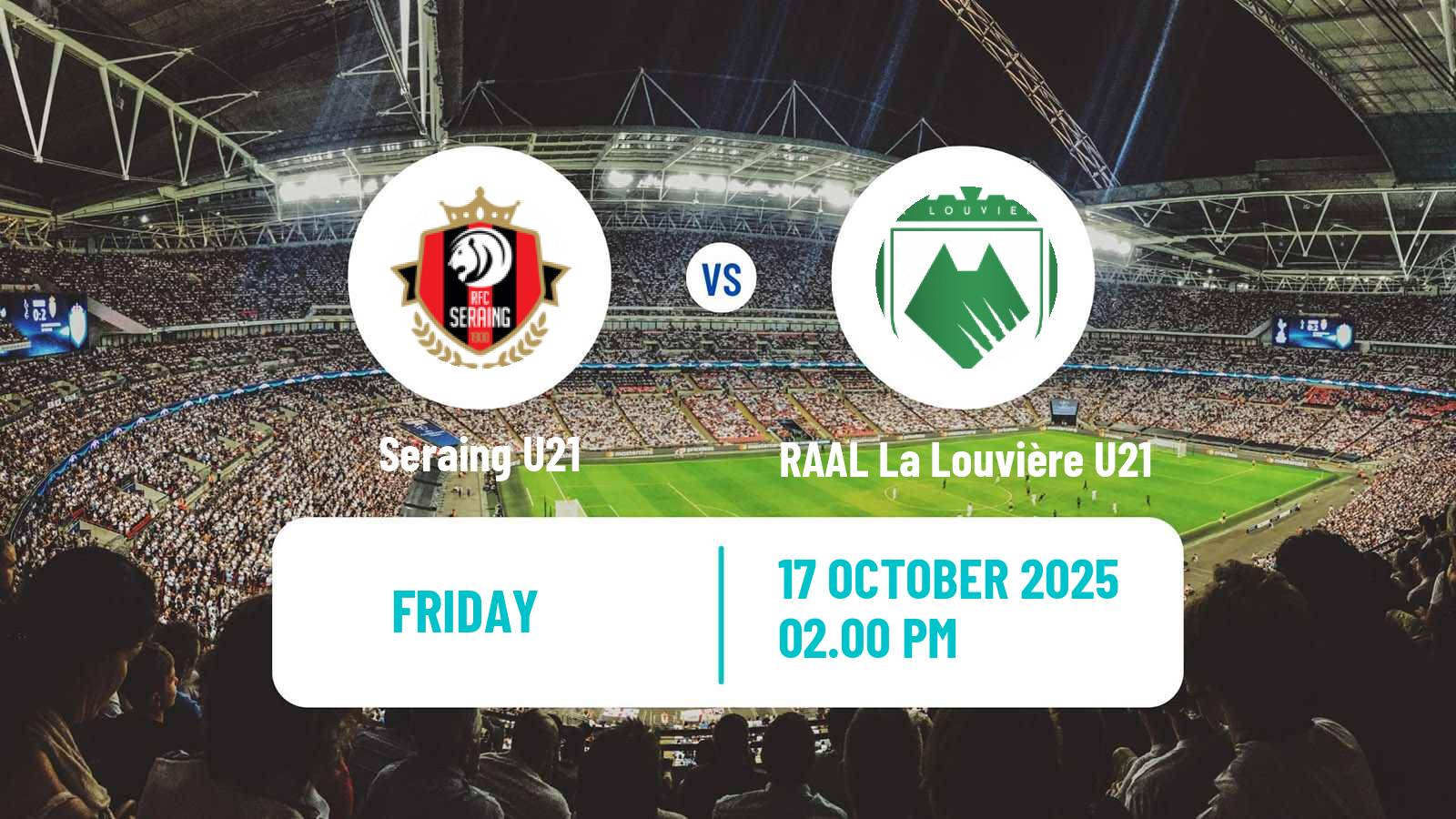 Soccer Belgian Pro League U21 Seraing U21 - RAAL La Louvière U21
