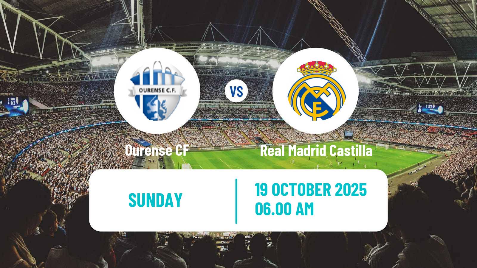 Soccer Spanish Primera RFEF Group 1 Ourense CF - Real Madrid Castilla