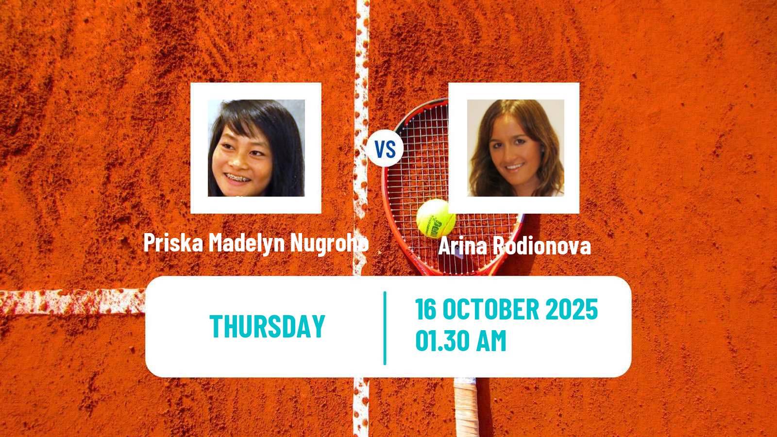 Tennis Jinan Challenger Women Priska Madelyn Nugroho - Arina Rodionova