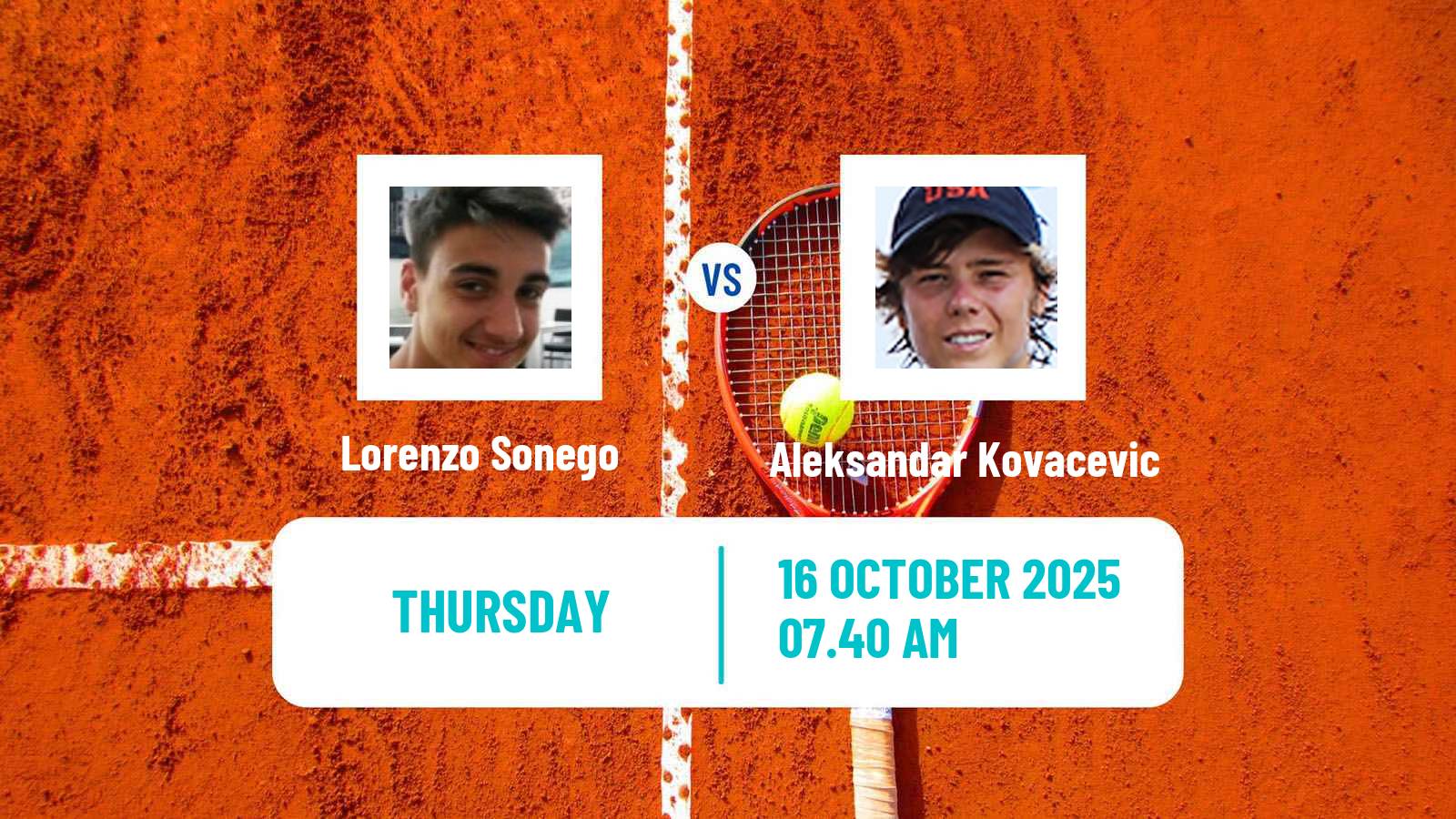 Tennis ATP Stockholm Lorenzo Sonego - Aleksandar Kovacevic