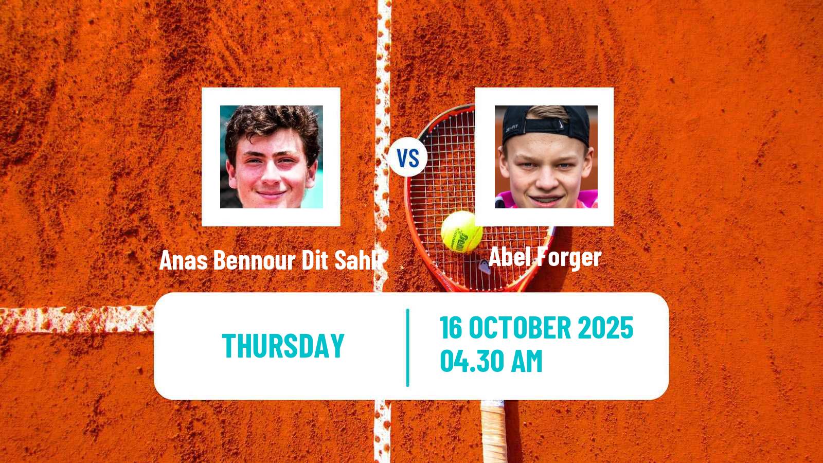 Tennis ITF M15 Monastir 39 Men Anas Bennour Dit Sahli - Abel Forger
