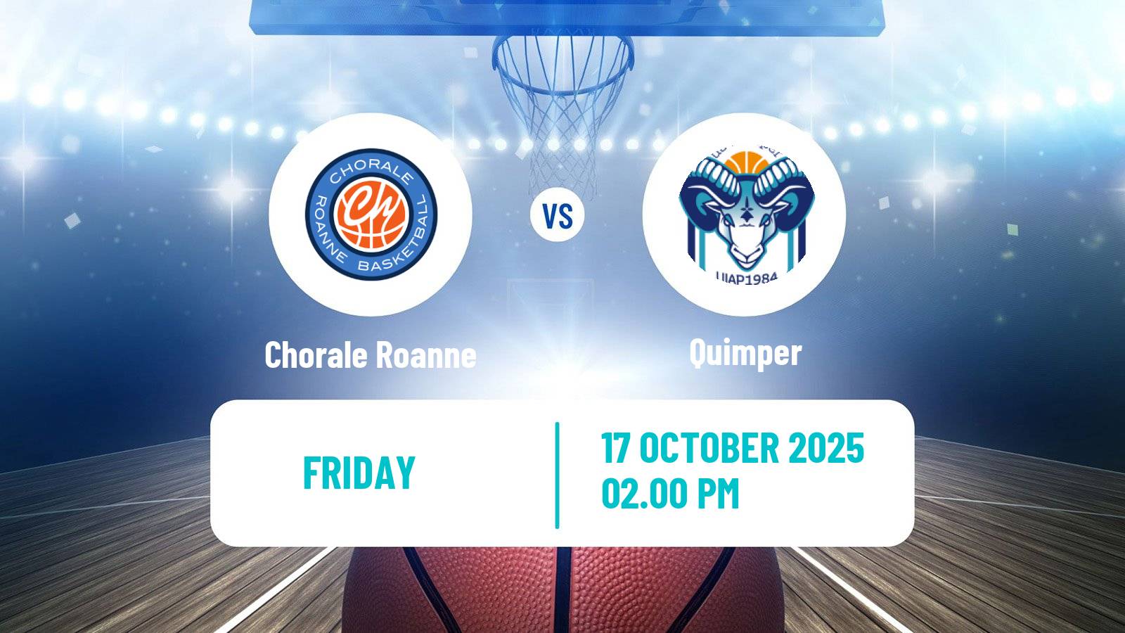 Basketball French LNB Pro B Chorale Roanne - Quimper