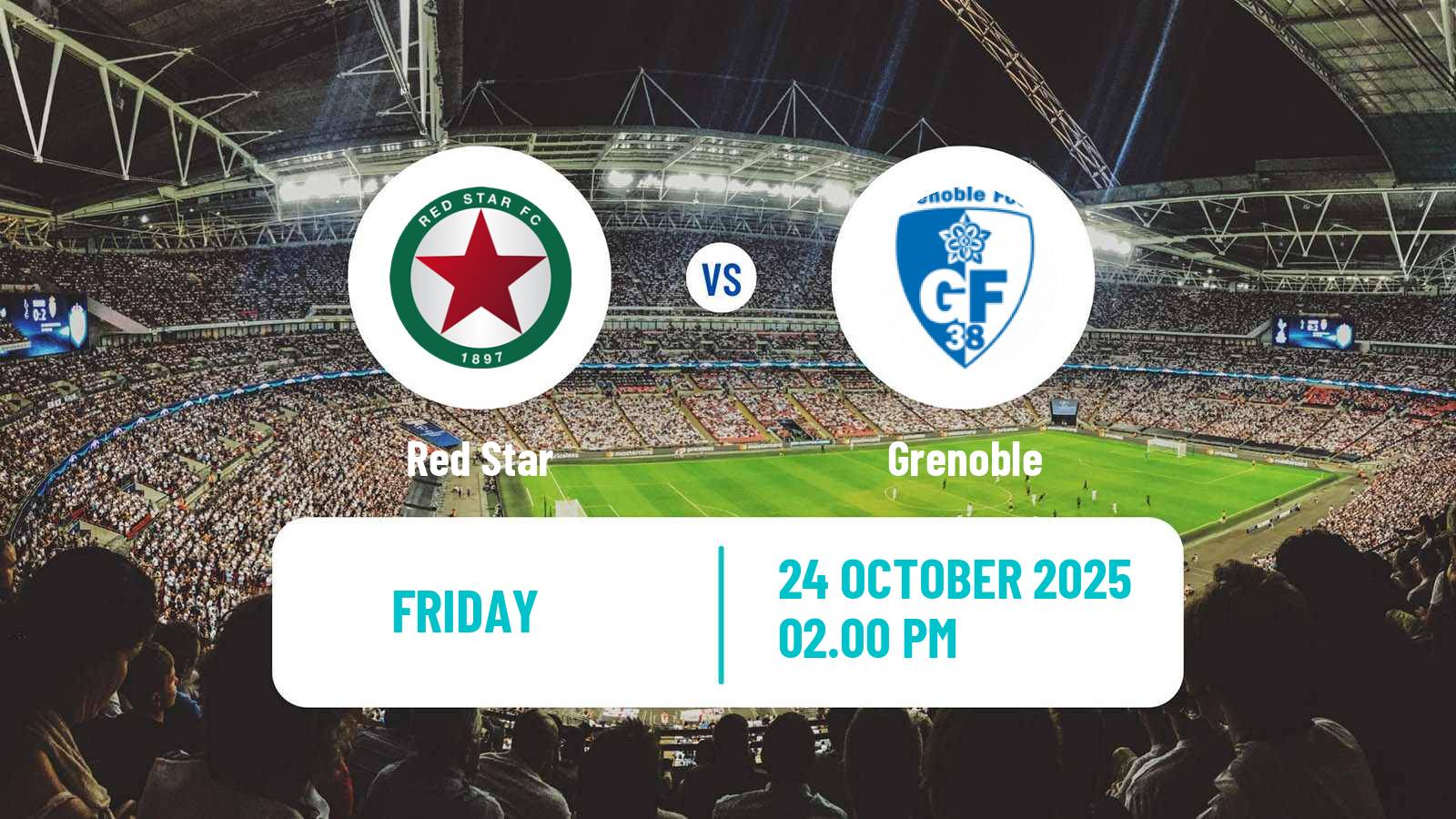 Soccer French Ligue 2 Red Star - Grenoble