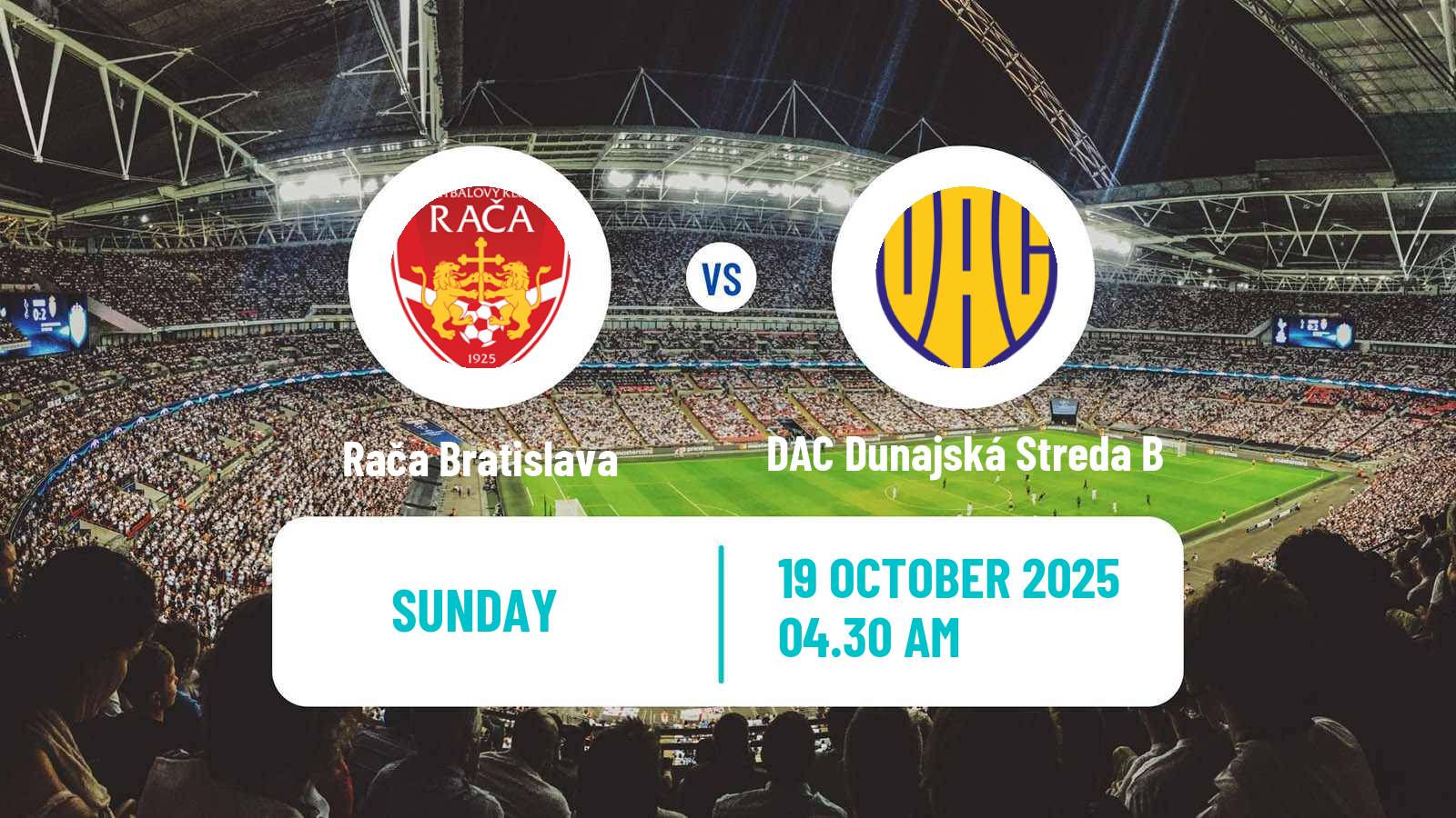 Soccer Slovak 3 Liga West Rača Bratislava - DAC Dunajská Streda B